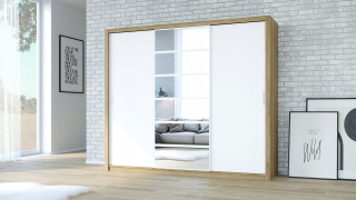 Posuvná šatníka s Panamom 250 zrkadlom Golden Oak / B