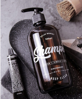Dávkovač mydla - 500 ml sklenené fľaše Boston Shampoo pre PR šampón