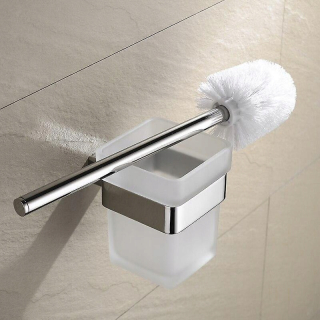 WC kefa - Toaletná kefka s pohárom sklenenej rukoväte
