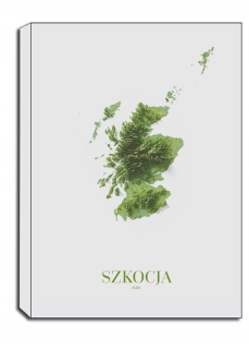 Škótsko, mapa - maľovanie na plátne 90x120 cm