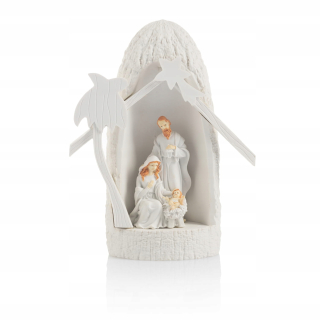 Vianočný betlehem, veniec dekorácia - Postieľka | Svätá rodina figúrka | LED | Gift