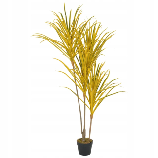 Umelá dracaena s hrncom, žltá, 125 cm
