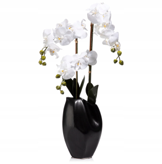 Umelá orchideová orchidea čierna hrniec 75 cm