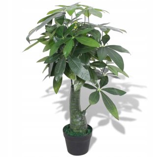 Umelé Pachira voda s kvetináčmi, 85 cm, zelená