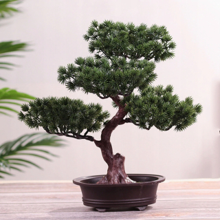 Umelý bonsai strom tmavozelený 35 cm