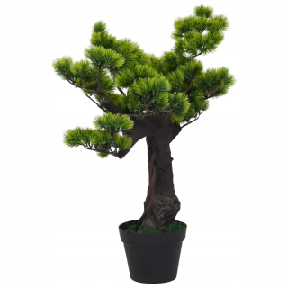 Umelý bonsai vyrobený z borovice, s hrncom, 75 cm, zelená