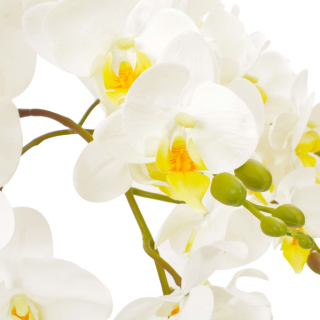 Umelá orchidea s Vidaxl Pot White 60 cm