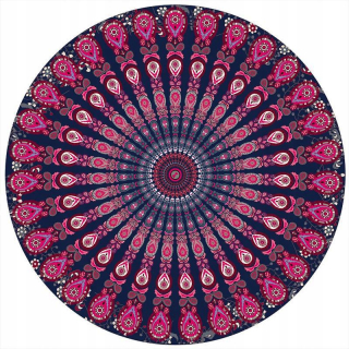 Guľatá šifónová plážová osuška Mandala Tapest