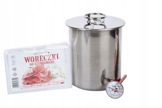 Hrniec na šunku - Nerezová hák 3 kg teplomer sáčky 20ks