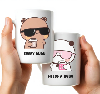 Súprava keramických hrnčekov 330 ml DARČEK PRE OBLÍBENÝCH MEDVEĎOV BUBU DUDU