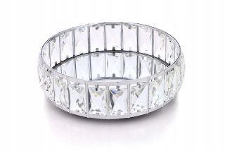 Lampáš, svietník - Okrúhly zásobník Zrkadlo Glamour Crystal Zrkadlo S