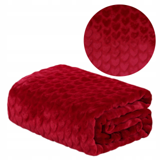 Prikrývka - Deka DOMAREX z mikrovlákna 130 cm x 160 cm odtiene červenej
