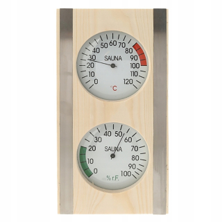 Suchý drevený hygrometer teplomer
