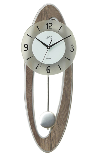 Hodiny - Nástenné hodiny JVD, odtiene hnedej, odtiene sivej, 22 cm