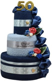 Cake -tvare uterák súprava na 50. narodeniny 3 El.