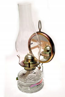 Lampáš, svietník - Tradičné petrolejka so zrkadlom maxi 31 cm