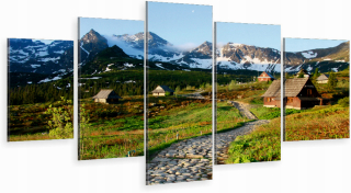 Triptych 5-dielny obrázok Tatry Hala GąSienicowa