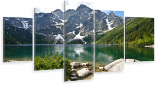 Triptych 5-dielna do salónu Tatry Morskie Oko