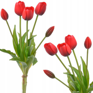 Umelé kvety,ovocie - TULIPSKY TULIPSKY KYTICE GUMA POTAŽENÁ GUMA AKO ŽIVÉ