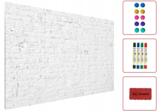 Magnetické dosky Allboards White Brick 90x60 cm