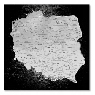 Mapa lakovacej mapy Cork Board 100x100 Poľsko