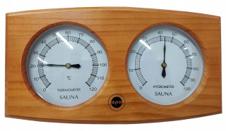 Cedar termo-hygrometer pre saunu.