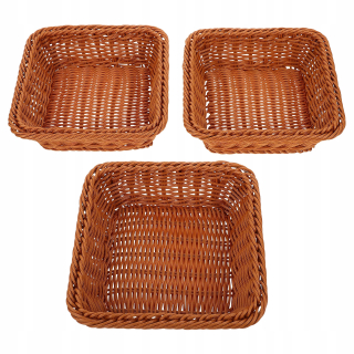 Kôš, košík - 3ks Imitácia Rattan Woven Baskets na ukladanie