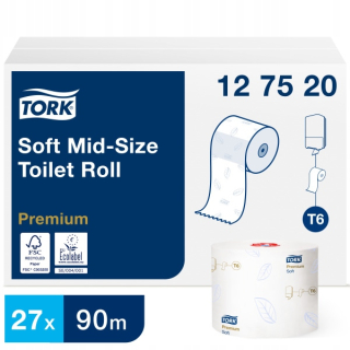 Toaletný papier - Tork 127520 - T6 toaletný papier, 27 valcov x 90 m