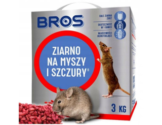 Otrávené otrávené zrno na myši a potkanoch Bros 3kg