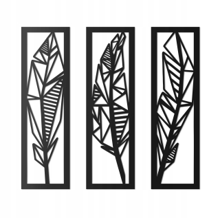 Dekoratívny laserový koncept Triptych 120x85 cm čierny