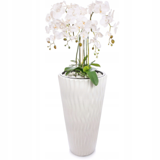 Umelé kvety,ovocie - Umelá orchidea vo vysokom kvetináči, kvety 120 cm