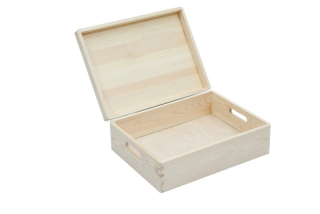 Box, nádoba - Uzamykateľný box s vekom 40 x 30 x 14 cm