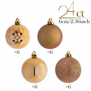 Vianočné ozdoby - Valery Madlyn vianočný stromček Baubles Golden 24 PCS