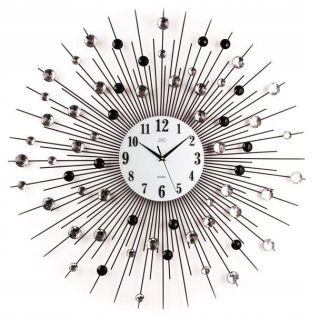Hodiny - Nástenné hodiny JVD, čierne, odtiene sivej, 75 cm