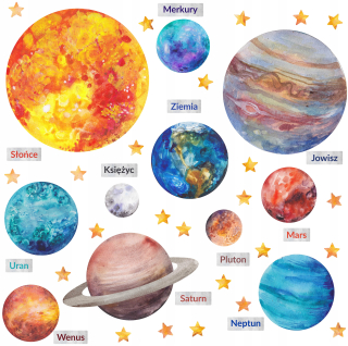 VEĽMI VEĽKÉ NÁLEPY NA STENU PLANET SPACE XXL