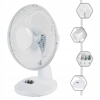 Hoist Group stolný ventilátor VENTILÁTOR STOLNÝ VENTILÁTOR 9" 23cm biely