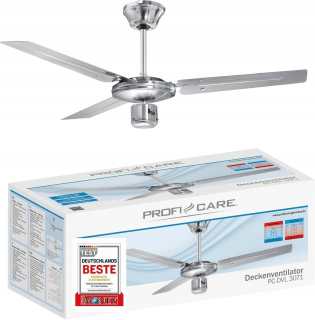 Bytový ventilátor - Stropný ventilátor Profi-Care PROFICARE strieborná/sivá