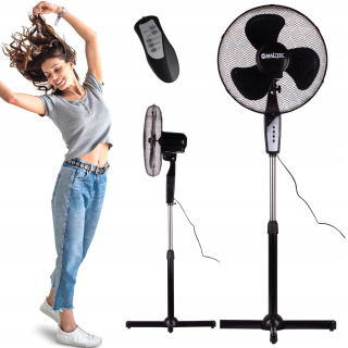 MalTec WL85-BR podlahový ventilátor, čierny