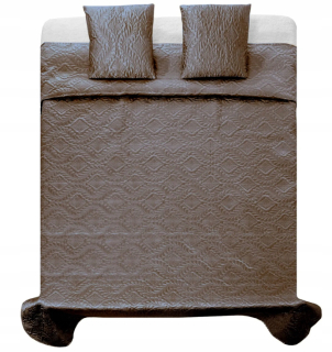 Prikrývka na posteľ - Tutumi Bedspread 200 x 220 cm béžová, čierna, odtiene hnedej, odtiene šedej, viacstorifikované