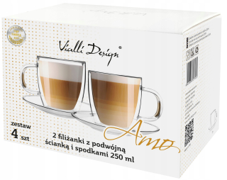 Pohár na kokteily - Vialli Design poháre na kávu a čaj 250 ml 2 ks.