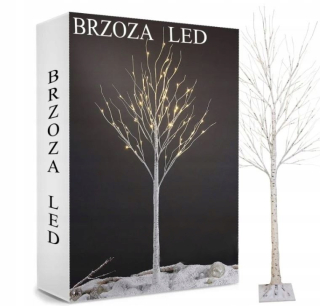 OZDOBNÝ VIANOČNÝ STROMČEK, SVIETIACA LED BREZA, 150 cm, SVIETIDLÁ STUDENÁ BIELE