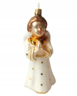 SKLENENÉ VIANOČNÉ GULE Anjel 13cm