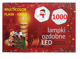 SADA SVIETIDIEL NA VIANOČNÝ STROMČEK 100LED -1000LED VONKAJŠÍ INTERIÉROVÝ BLESK SPARK