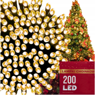 VIANOČNÉ SVIETIDLÁ 100 LED TEPLOM BIELY TRVALÝ BLIK TEPLÝ BIELY + BLESK VEĽKOOBCHOD
