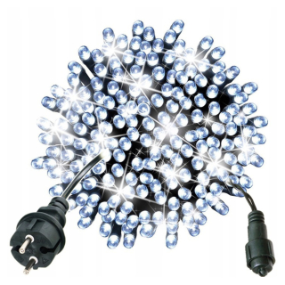 500 LED lámp, 25 m, s bleskovým efektom, studená biela