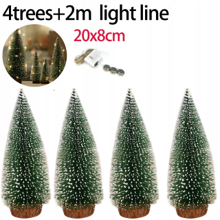 Vianočný stromček - Vinter LED mini zelený vianočný stromček figurín 20 cm 4 ks