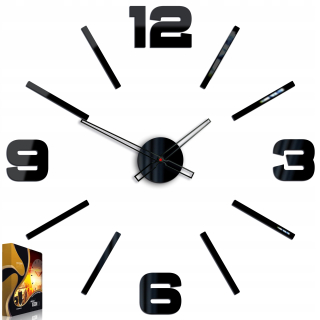 Nástenné hodiny ModernClock, čierne, viacfarebné, 75 cm