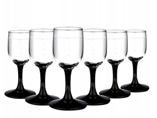 Poháre na víno - Poháre na likér, poháre na likér, poháre na vodku Altom Design Onyx čierny, priehľadný 35ml 6 ks.
