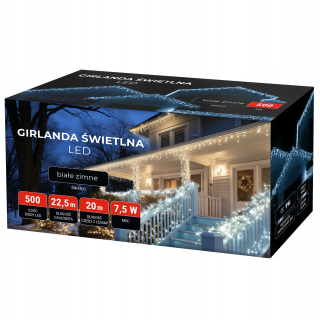 Svetelná clona cencúľ 301 - 500 svetiel