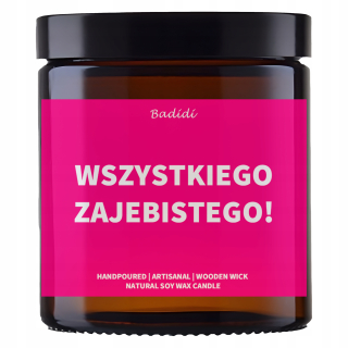 Sviečka - Sójová vonná sviečka Happy Birthday Badidi 1 ks.